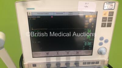 Siemens Servo-I Ventilator *System Version - V7.0, System Software Version - V7.00.00* Total Operating Hours - 10112h with Hoses (Powers Up, Missing Wheel Casing - See Photos) *5864* - 2