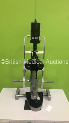 Haag Streit Bern BQ900 Slit Lamp *Mfd - 2002* with 2 x 12,5x Eyepieces on Powered Table (Table Powers Up, Slit Lamp Suspected Faulty Bulb - Does Not Illuminate) *04730* - 2