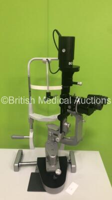 Haag Streit Bern BQ900 Slit Lamp *Mfd - 2002* with 2 x 12,5x Eyepieces on Powered Table (Table Powers Up, Slit Lamp Suspected Faulty Bulb - Does Not Illuminate) *04730* - 4