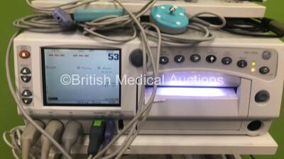 GE Corometrics 250cx Series Fetal Monitor with US, US2, UA, FECG/MECG Maternal SPO2, Maternal NIBP and Printer Options, 2 x Unknown Transducers, 1 x TOCO Transducer, 1 x SPO2 Finger Sensor, 2 x NIBP Cuffs, FECG/MECG Connector Cable and 1 x Patient Respons - 3