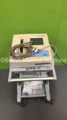 Fukuda Denshi CardiMax FX-7402 Machine on Stand with ECG Leads (Powers Up) *S/N 50000038*