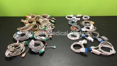 Job Lot Including 10 x GE / Marquette ECG Leads and 10 x GE / Marquette Spo2 Leads with Finger Sensors