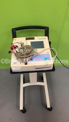 Fukuda Denshi CardiMax FX-7402 Machine on Stand with ECG Leads (Powers Up) *S/N 37070662*