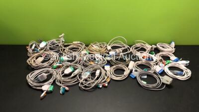 Job Lot Including 10 x GE / Marquette ECG Leads and 10 x GE / Marquette Spo2 Leads with Finger Sensors