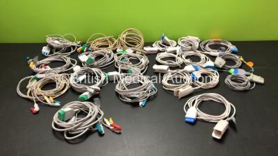 Job Lot Including 10 x GE / Marquette ECG Leads and 10 x GE / Marquette Spo2 Leads with Finger Sensors