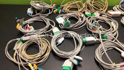 Job Lot Including 10 x GE / Marquette ECG Leads and 10 x GE / Marquette Spo2 Leads with Finger Sensors - 5