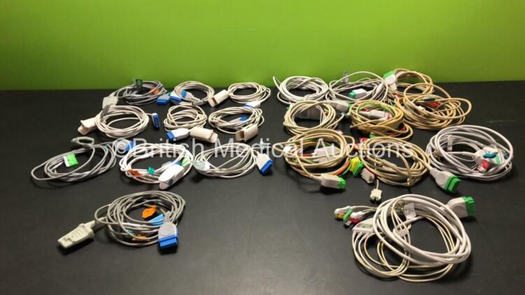 Job Lot Including 10 x GE / Marquette ECG Leads and 10 x GE / Marquette Spo2 Leads with Finger Sensors