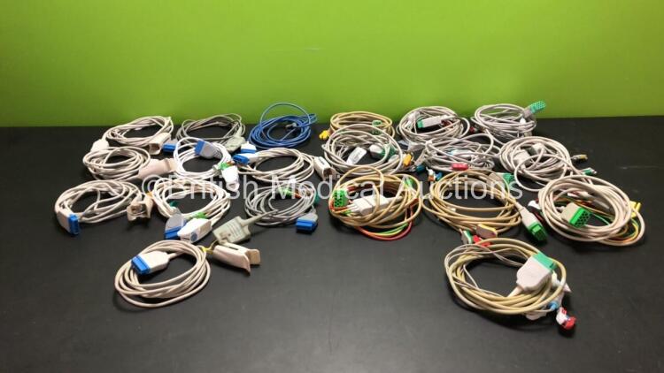 Job Lot Including 10 x GE / Marquette ECG Leads and 10 x GE / Marquette Spo2 Leads with Finger Sensors