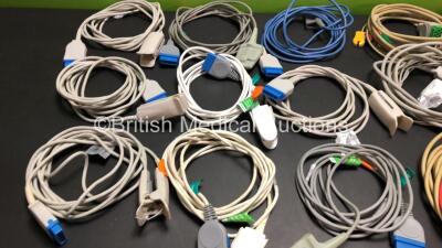 Job Lot Including 10 x GE / Marquette ECG Leads and 10 x GE / Marquette Spo2 Leads with Finger Sensors - 4