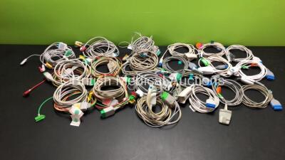 Job Lot Including 10 x GE / Marquette ECG Leads and 10 x GE / Marquette Spo2 Leads with Finger Sensors