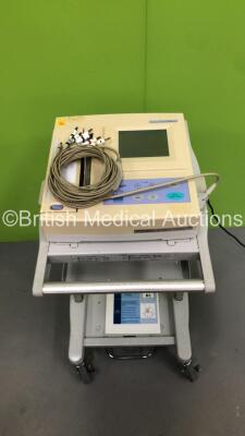 Fukuda Denshi CardiMax FX-7402 Machine on Stand with ECG Leads (Powers Up) *S/N 50000040*