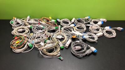 Job Lot Including 10 x GE / Marquette ECG Leads and 10 x GE / Marquette Spo2 Leads with Finger Sensors