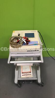 Fukuda Denshi CardiMax FX-7402 Machine on Stand with ECG Leads (Powers Up) *S/N 38151608*