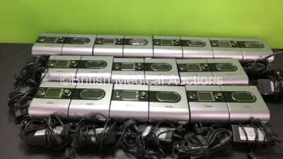 10 x ResMed Autoset S9 CPAP Units with 10 x ResMed H5i Humidifier Units and 9 x AC Power Supplies (All Power Up)