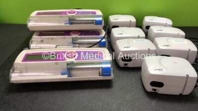 Mixed Lot Including 4 x Graseby Omnifuse pca Pumps (All Power Up with Service Message) 7 x Apex Mini Plus Nebulizers (5 Power Up, 2 No Power)