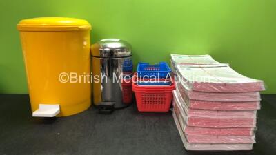 Mixed Lot Including 2 x Clinical Waste Bins, 10 x Plastic Trays and 17 x Carefusion Ref 2009828-021 ECG Paper Reems