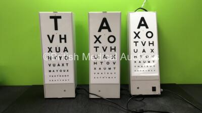 3 x Ophthalmic Backlit Visual Light Boxes (All Power Up, 1 with Damage-See Photo)