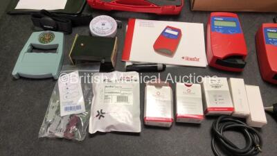 Mixed Lot Including 3 x Hemocue Hb 201+ Blood Analyzers with 1 x AC Power Supply (All Power Up) 1 x BMI Calculator, 1 x Grip Tester, 1 x Sunto Dual, 1 x Abbott Diabetes Care Pen and Various Otoscope Bulbs - 4