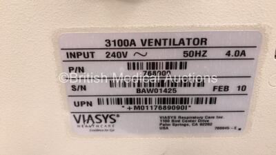 Carefusion SensorMedics 3100A Oscillatory Ventilator on Stand (Powers Up) *S/N BAW011425* - 4