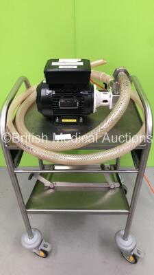 AEG Pump Type AMME 002BA6 with Hose on Stainless Steel Trolley (Powers Up) *S/N 914784*