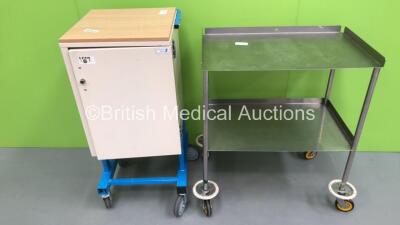 1 x Bristol Maid Mobile Cabinet and 1 x Stainless Steel Trolley