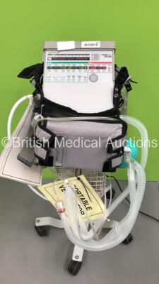 Pulmonetic Systems LTV1000 Portable Ventilator on Stand with Hoses (Powers Up) *S/N A27387* **Mfd 07/2009**