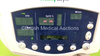 2 x Welch Allyn 53N00 Vital Signs Monitors on Stands with BP Hoses and Cuffs (Both Power Up) - 5