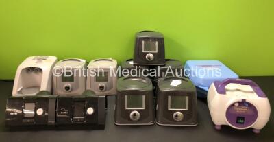 Job Lot Including 5 x Fisher & Paykel Icon+ Novo CPAP Units, 2 x Fisher & Paykel Icon Series Humidified CPAP Units, 1 x Fisher & Paykel Sleepstyle 600 CPAP Humidifier Unit (Powers Up with Stock Power Supply, Not Included) , 2 x ResMed AirSense 10 Elite CP