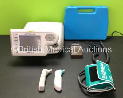 Mixed Lot Including 1 x Respironics BiPAP Focus Ventilator with Power SupplY (Powers Up), 1 x Bio-Tek 74345 Phototherapy Radiometer 450 nm, 2 x Ear Thermometers and 1 x BP Cuff