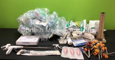 Job Lot of Mixed Consumables *Majority Expired* Including Visionary Single Patient Use Face Masks *Expiry Dates from 2023-2025* and 1 x Sphygmomanometer