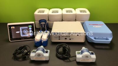 Mixed Lot Including 8 x Devilbiss Sleepcube Standard CPAP Units, 1 x Ambu aView Monitor with Power Supply (Powers Up), 2 x Covidien Genius 3 Tympanic Thermometers, 1 x Covidien Filac ADA Unit, 2 x Covidien Heaters For Mechanical Nebulization, 1 x Medix AC