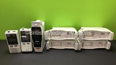 Job Lot Including 5 x Masimo Radical Signal Extraction Pulse CO-Oximeter Base Units (All Power Up - 3 x Damaged Casing, See Photos), 1 x Masimo Radical 7 Rainbow Pulse Oximeter (Powers Up) and 2 x Oridion Microcap Handheld Capnographs (1 x Powers Up)