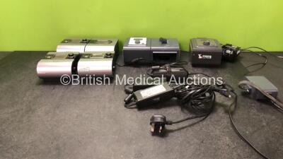 Job Lot Including 3 x ResMed S9 Elite CPAP Unit with 3 x AC Power Supplies and 1 x ResMed H4i Humidifier Unit, 2 x Philips Respironics REMstar Pro C-Flex CPAP Units with 1 x Philips System 1 Humidifier Unit and 1 x AC Power Supply (All Power Up) *SN PO78