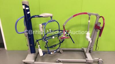 1 x Arjo Minstrel Electric Patient Hoist with Battery and Controller (Powers Up) and 1 x Arjo MaxiMove Electric Patient Hoist (Not Power Tested Due to No Battery)