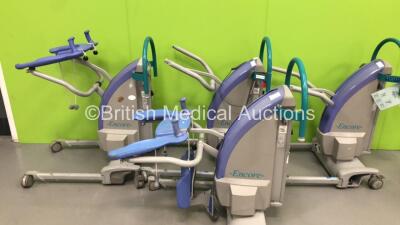 4 x Arjo Encore Electric Patient Hoists with 3 x Controllers (Unable to Power Test Due to No Batteries - 2 x Incomplete - See Pictures)