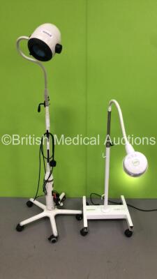 1 x Daray Mobile Patient Examination Lamp on Stand (Unable to Power Test Due to Damaged Power Port - See Pictures) and 1 x Daray Nviro LED Patient Examination Lamp on Stand (Powers Up with Good Bulb - Faulty Stand - See Pictures) *S/N 068419*