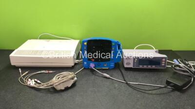 Mixed Lot Including 1 x Seca CT6 i ECG Machine with 1 x 10 Lead ECG Lead (Powers Up) 1 x Nellcor OxiMax N-600x Oximeter (Powers Up) 1 x GE Dinamap V100 Patient Monitor with 1 x SpO2 Lead and 1 x AC Power Supply (Powers Up with Alarm and Blank Screen-See P