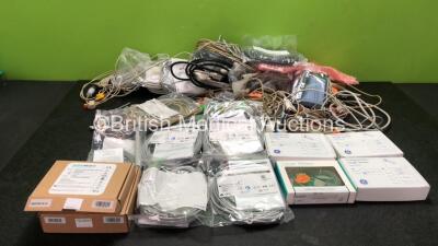 Job Lot of Patient Monitoring Cables Including ECG Leads and SpO2 Finger Sensors