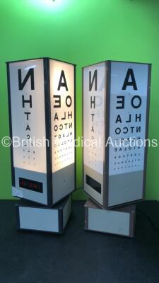 2 x Vision Eye Test Boxes (1 Powers Up with Damage, 1 No Power-See Photos)