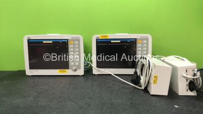 2 x Drager Infinity Delta XL Patient Monitors with HemoMed 1, Aux/Hemo 2, Aux/Hemo 3, NBP and MultiMed Options with 2 x AC Power Supplies (Both Power Up) *SN 5399412562, 5399387651, MS1828407100457, MS1828407100485*