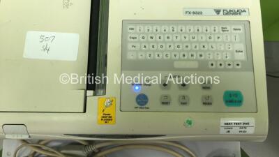 Fukuda Denshi FX-8322 ECG Machine on Stand with Lead ECG Leads (Powers Up) *S/N 50000173* - 3