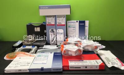 Mixed Lot Including 1 x Maquet Bed Controller, 1 x Medtronic XOMED Footswitch, 1 x Micro Smoke Check and Various Consumables Including Electrophysical Cables, Extraction Balloons and Nasal Cannulas