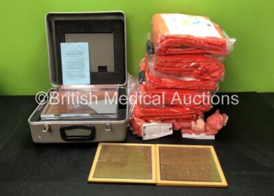 Mixed Lot Including 1 x X Ray Test Phantom, 2 x Mouth / Throat Test Rigs and 4 x Disposable Safety Suits