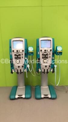 2 x Gambro Prismaflex Dialysis Machines Version 8.2 with Barkley Auto Control Unit - Running Hours 13697 / 15712 (Both Power Up)