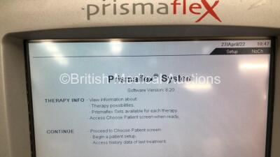 2 x Gambro Prismaflex Dialysis Machines Version 8.2 with Barkley Auto Control Unit - Running Hours 16575 / 16334 (Both Power Up) - 2