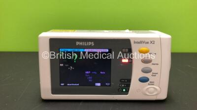 Philips IntelliVue X2 Handheld Patient Monitor Including ECG/Resp, SpO2, NBP, Temp and Press Options (Powers Up - Damage to Casing, See Photos - Mfd 2012) *DE03796952*