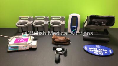 Mixed Lot Including 3 x Devilbiss Suction Pumps,1 x B Braun Perfusor Space TCI Volumetric Syringe Pump with Power Supply (Powers Up), 1 x Welch Allyn SPOT Vital Signs Monitor (Untested Due to No Power Supply),1 x Keystone View Vision Screener in Case and