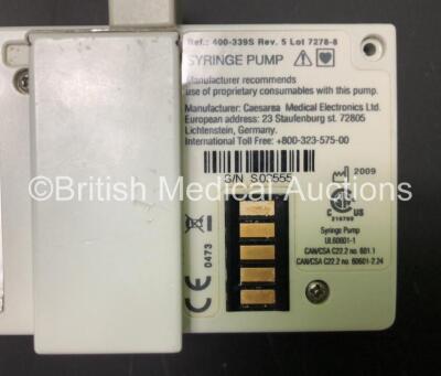 3 x McKinley Ref 300-041S T34 Syringe Pumps and 1 x CME Ref 300-041S T34 Syringe Pump (2 x Power Up - All Missing Battery Covers) *S03494, S03555, S03551 and S03545* - 7