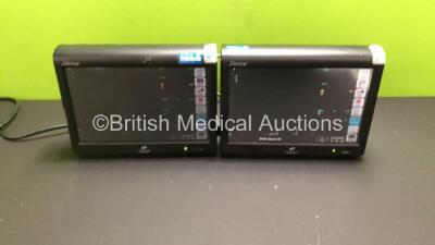 2 x Spacelabs Elance Model 93300 Touch Screen Patient Monitors with NIBP, ECG, SPO2, T1 and T2 Options (Both Power Up) *3300-101324 / 3300-101323*