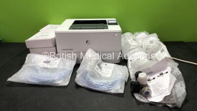 Mixed Lot Including 1 x HP M404dn Laserjet Pro Printer (Powers Up) 6 x Thoratec Ref 201-50110 Centri Mag Pressure Cables *All Unused in Box* 2 x Meditech Ref 900-0021-00 Entonox Demand Valves *All Unused* 7 x Meditech Ref 673-0546-00 Brass Regulators *All